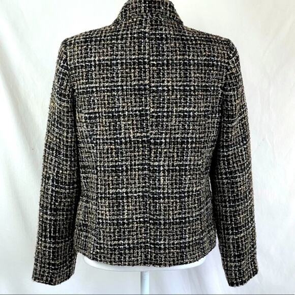 Christopher & Banks Tweed Blazer Jacket with Metallic Black Threads Size M - Picture 6 of 12